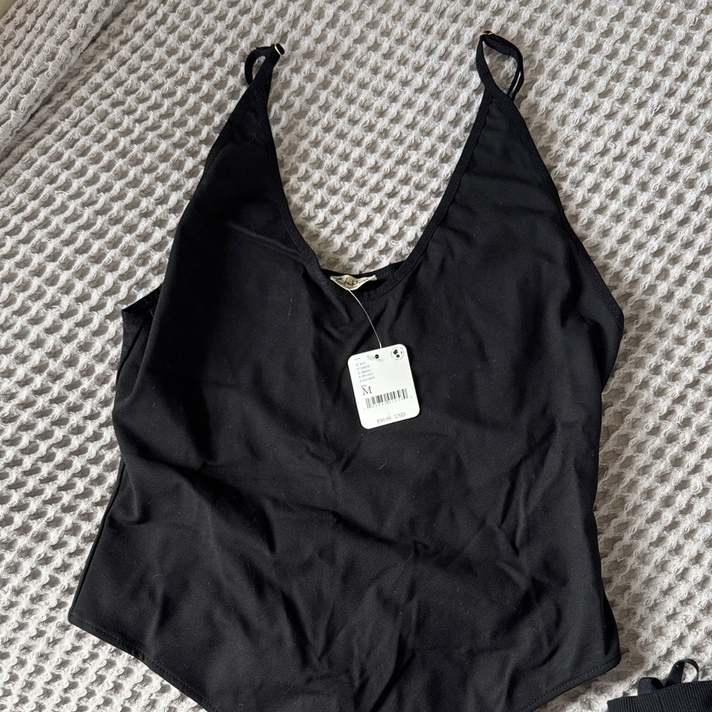 Free People Black Women's Bodysuit